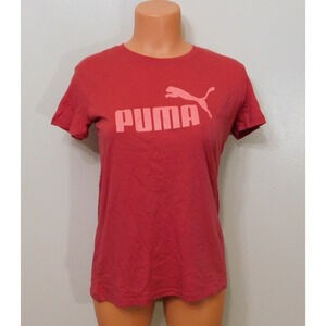 JR513 Puma Red Women's Essentials Logo T-Shirt Size XS